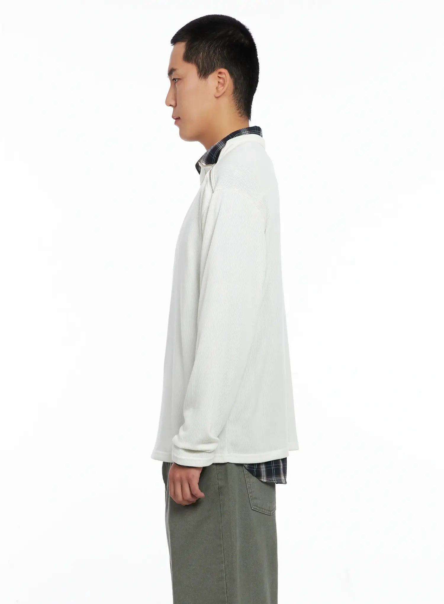 Men's One-Shoulder Zip Long Sleeve  IG529