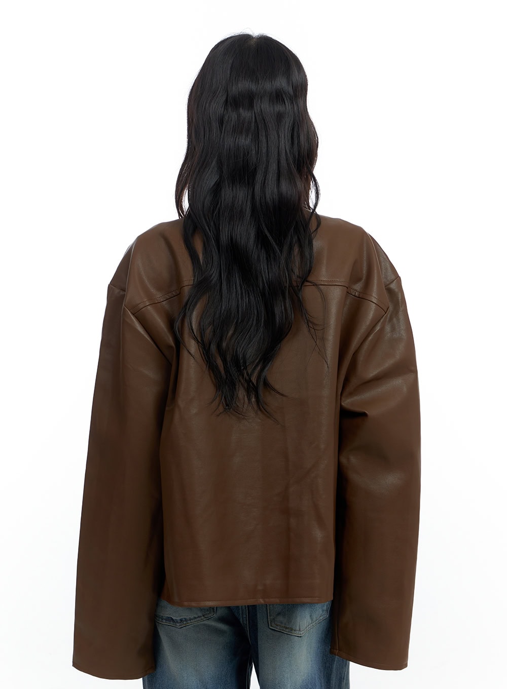 Trendy PU Leather Oversized Jacket CS420