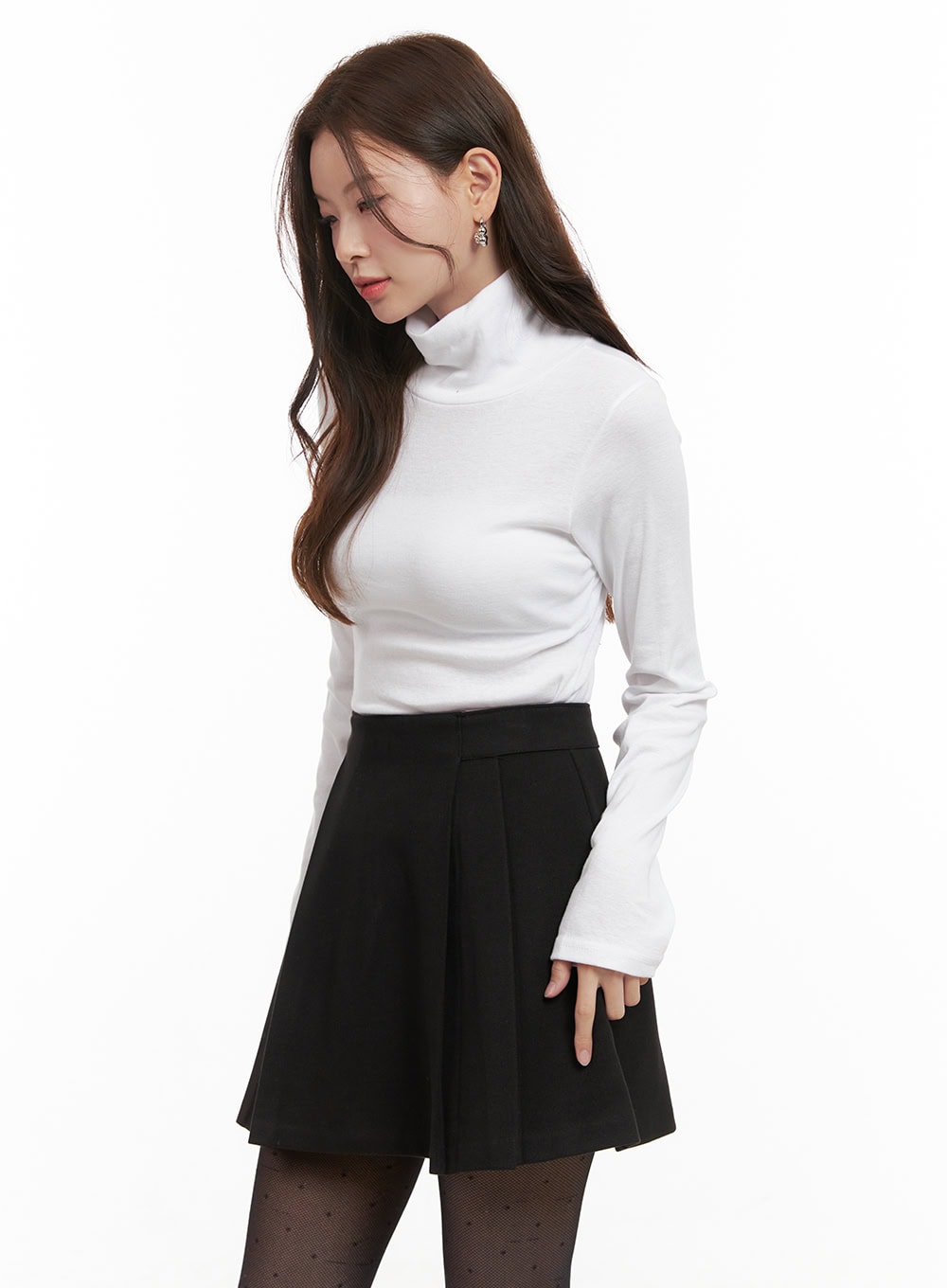 Classic Solid Cotton Turtleneck Top OD403