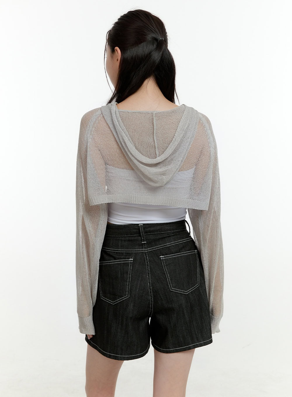 Sheer Hooded Bolero Top OL430