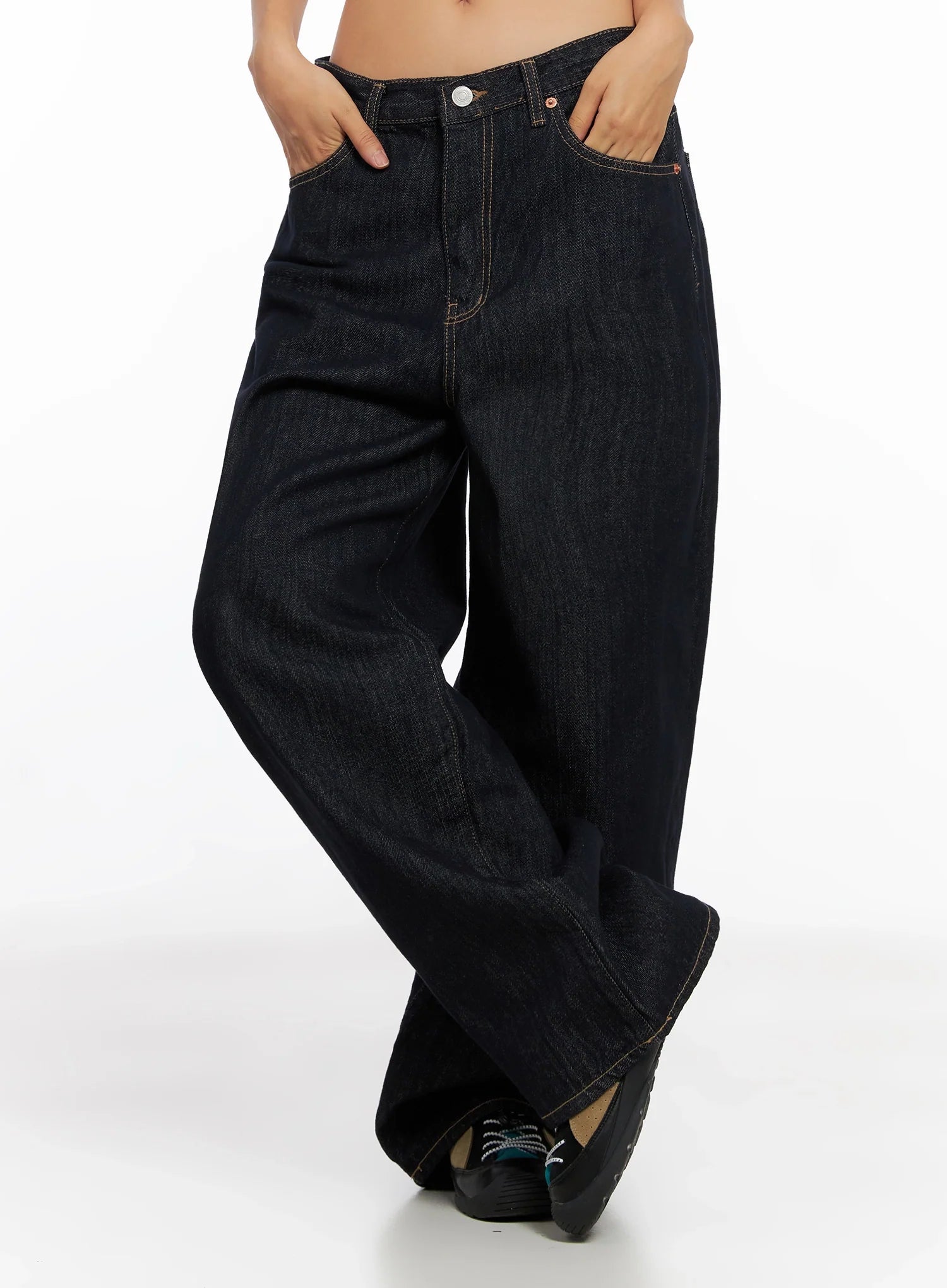 Lena Dark Wash Wide-Leg Jeans IG527