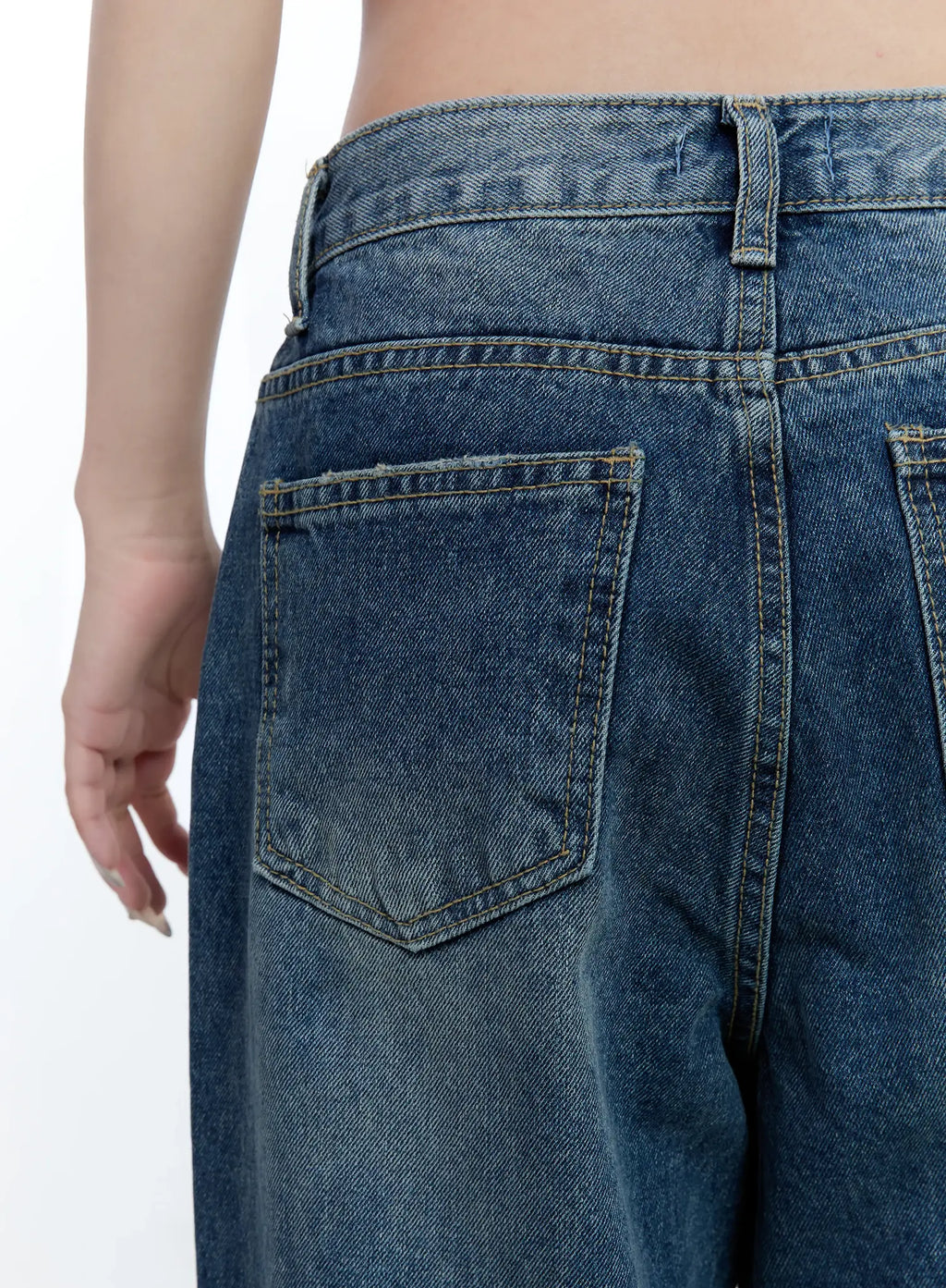 Gabi Distressed Semi-Flared Denim Jeans CG501