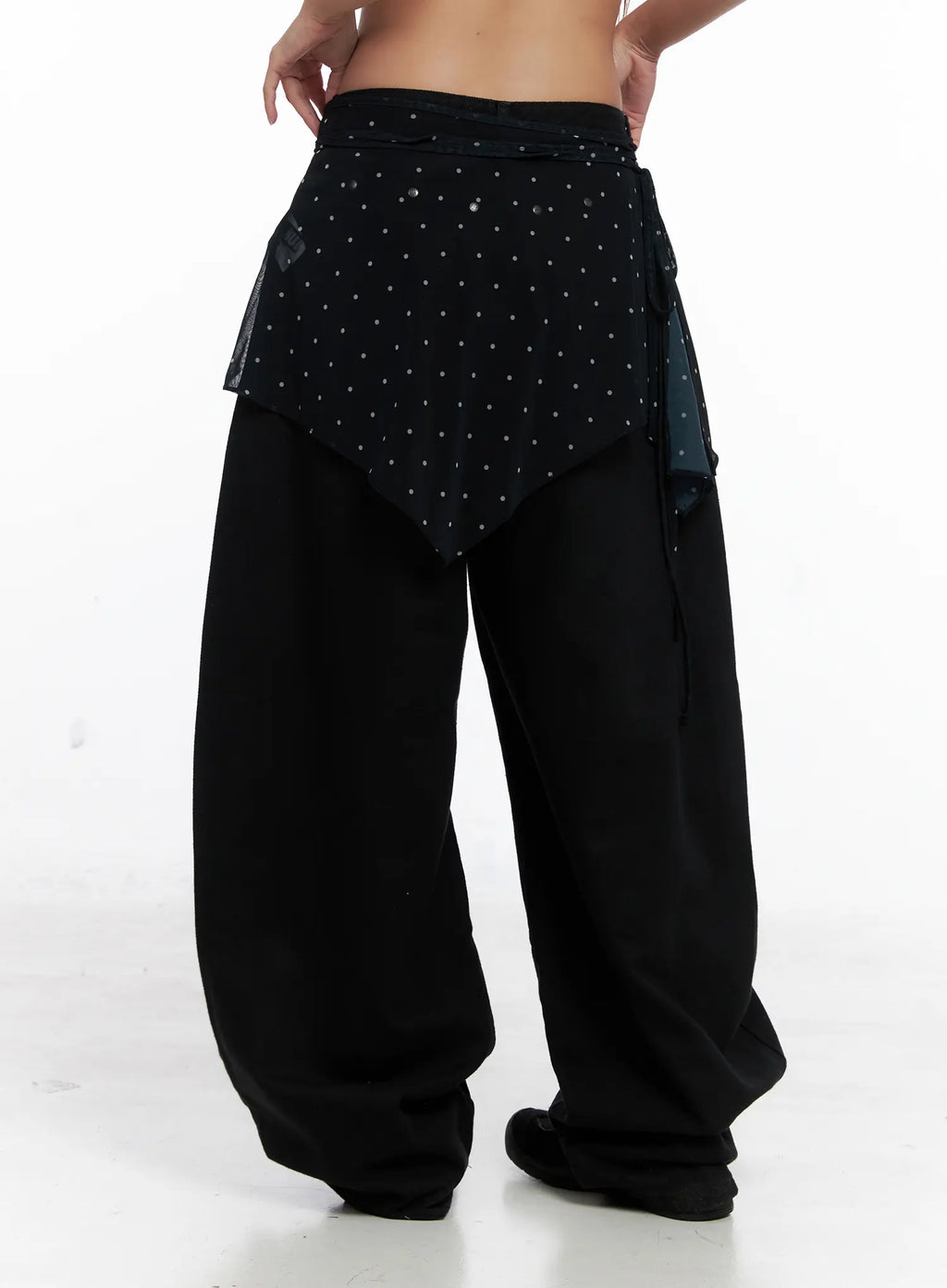 Asymmetric Polka Dot Mesh Wrap Mini Skirt CS524