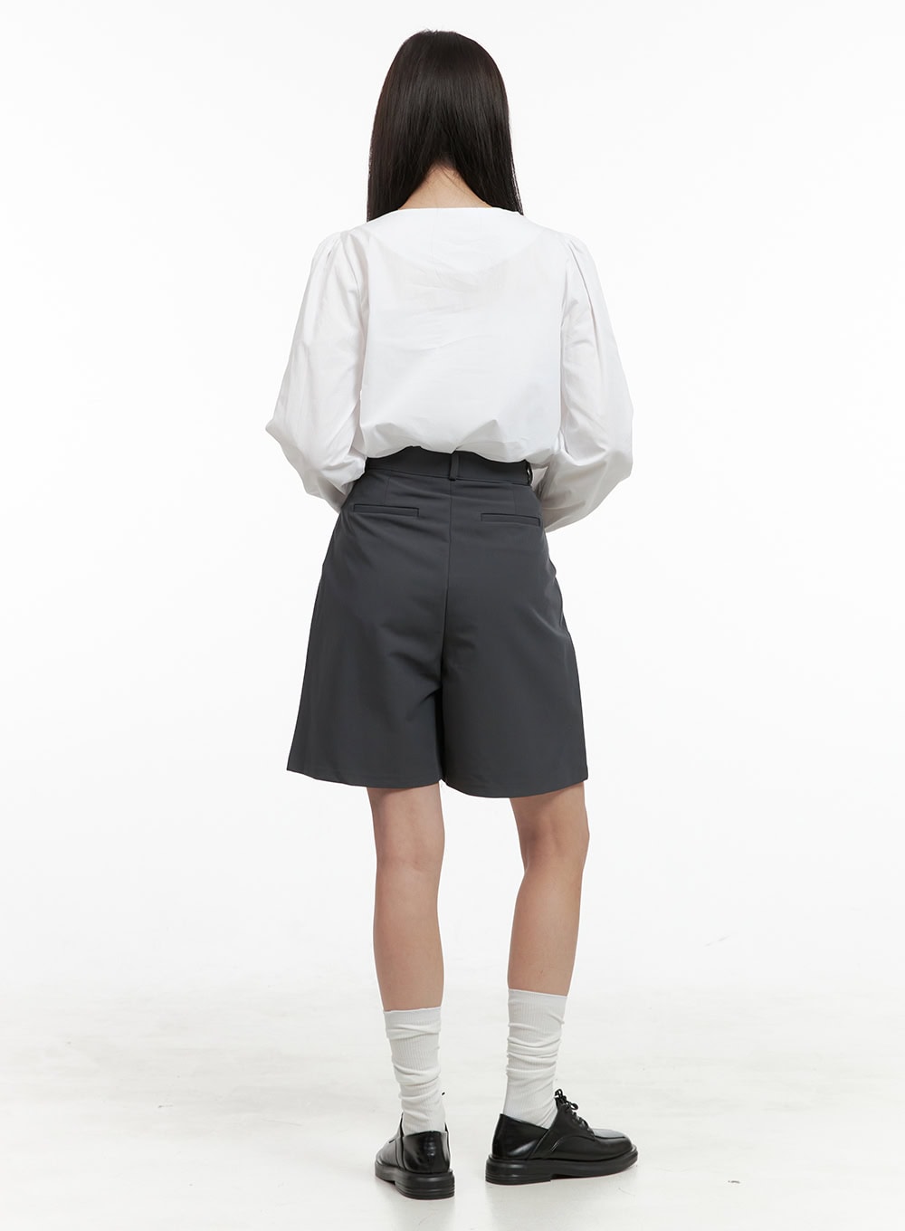 Pintuck Wide Tailored Shorts OG416