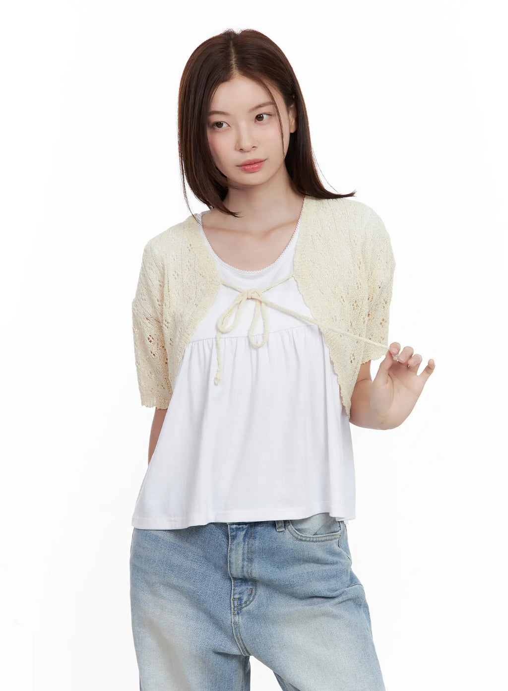 Short-Sleeve Knit Bolero CL502