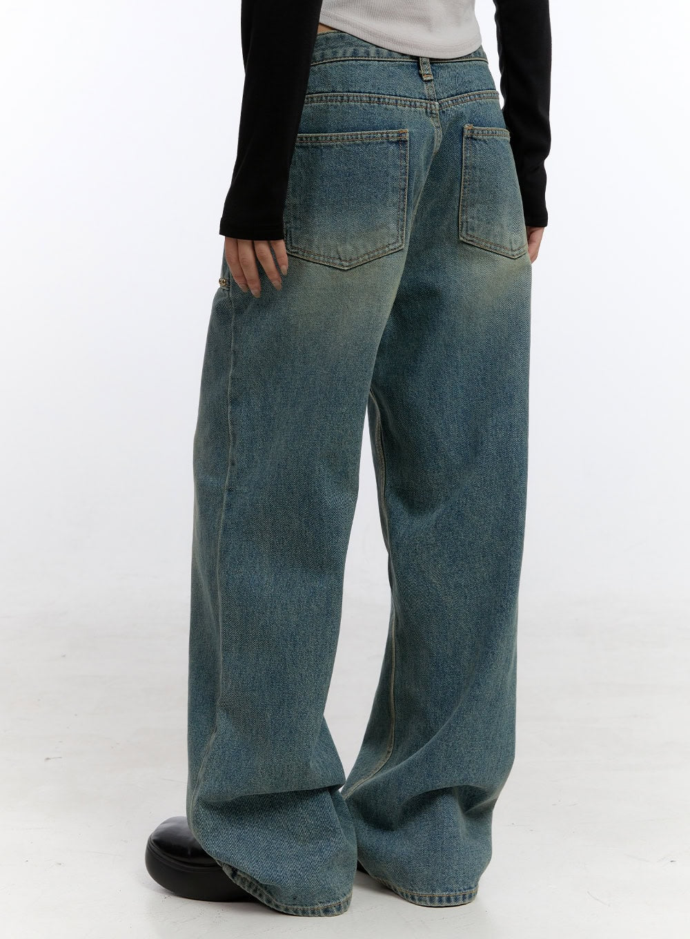 Harper Studded Wide Leg Denim Jeans CO418