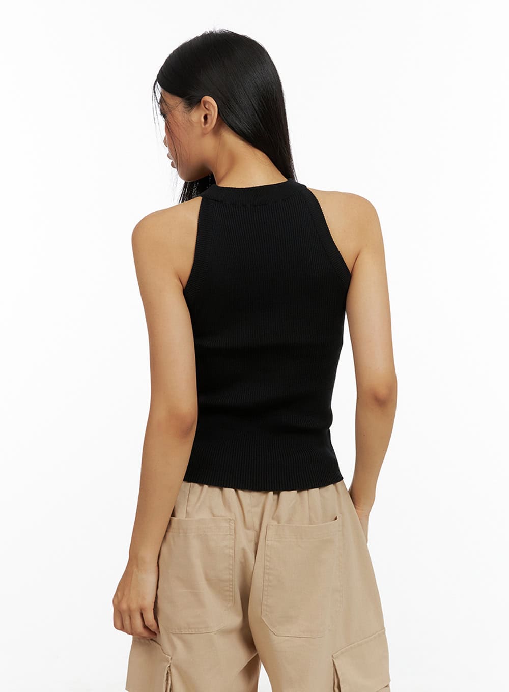 Solid Halter Neck Tank Top IU412