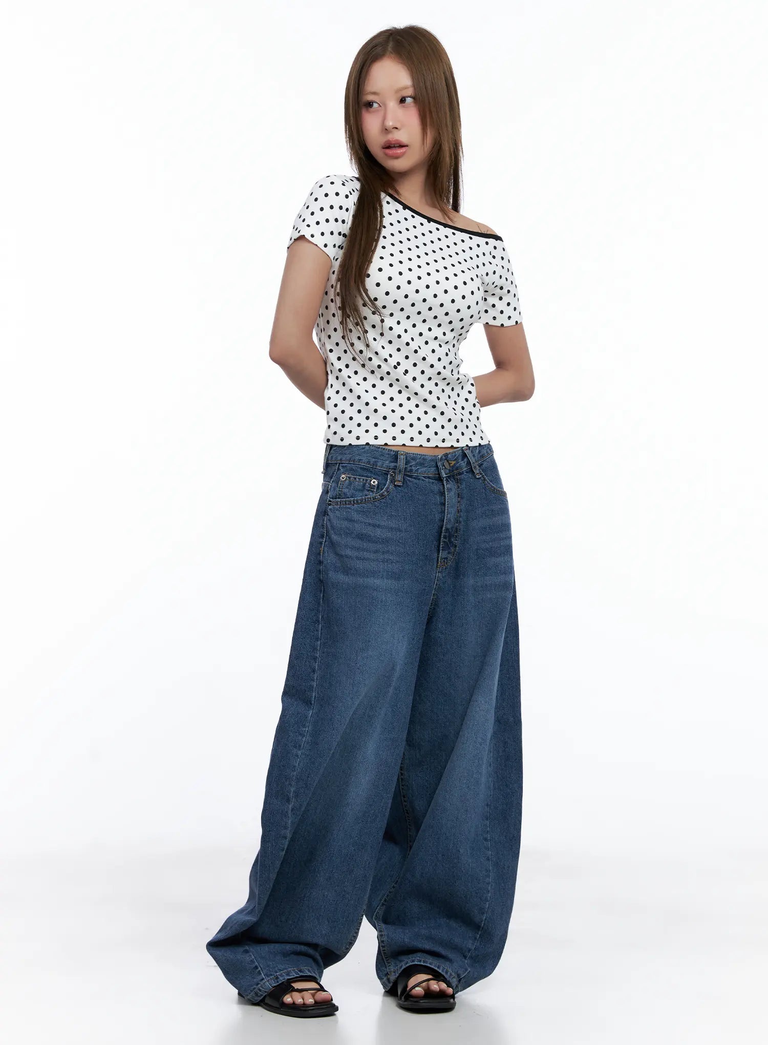 Shuhua Washed Wide-Leg Denim Jeans CL510