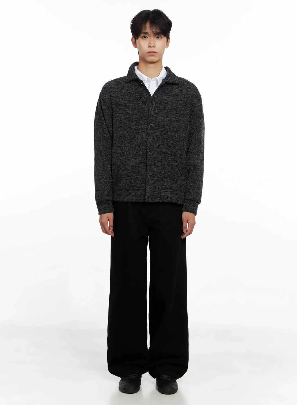 Men's Button-Up Collar Knit Cardigan IO517