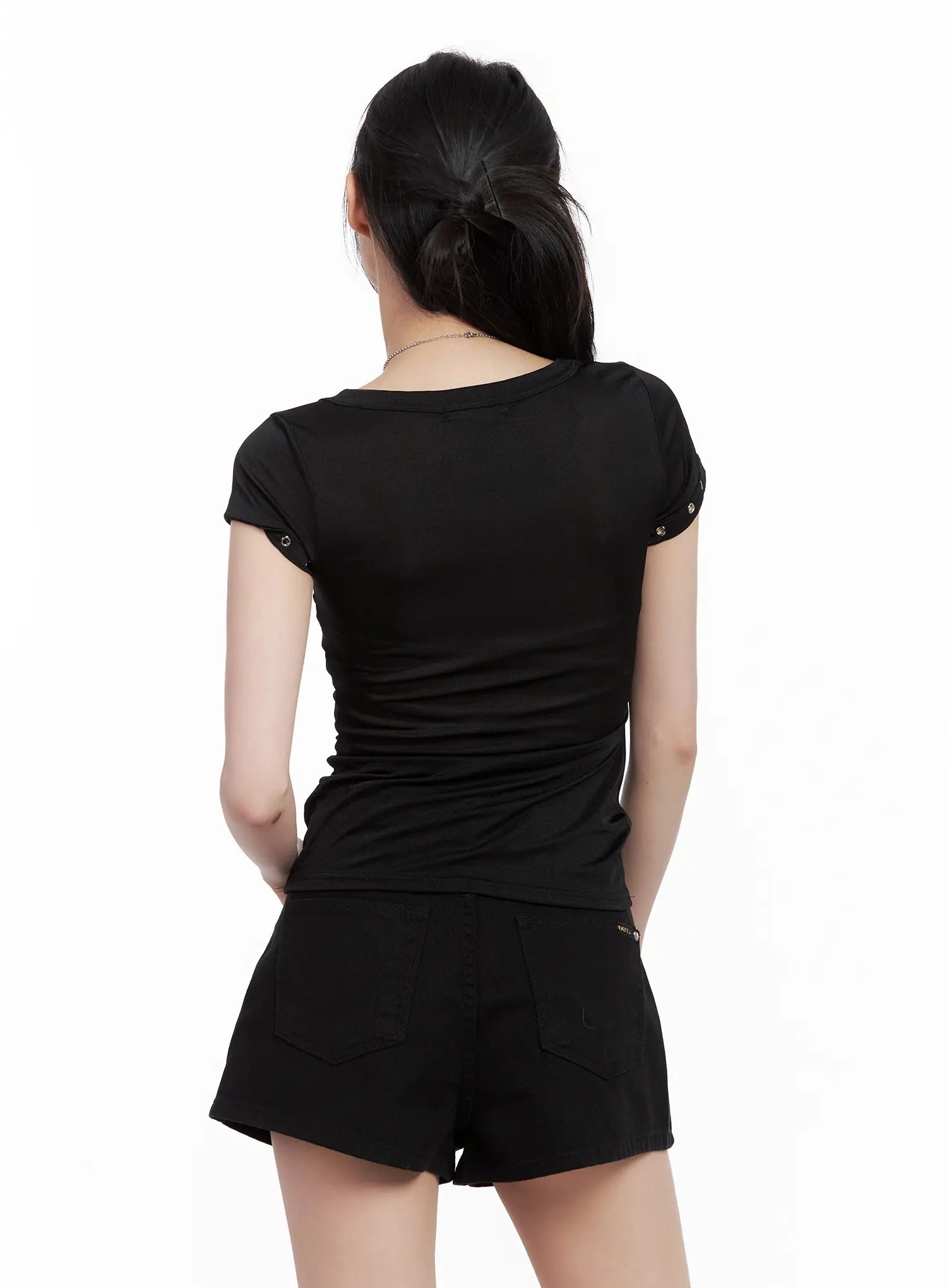 Studded Eyelet Slim-Fit Tee CL501