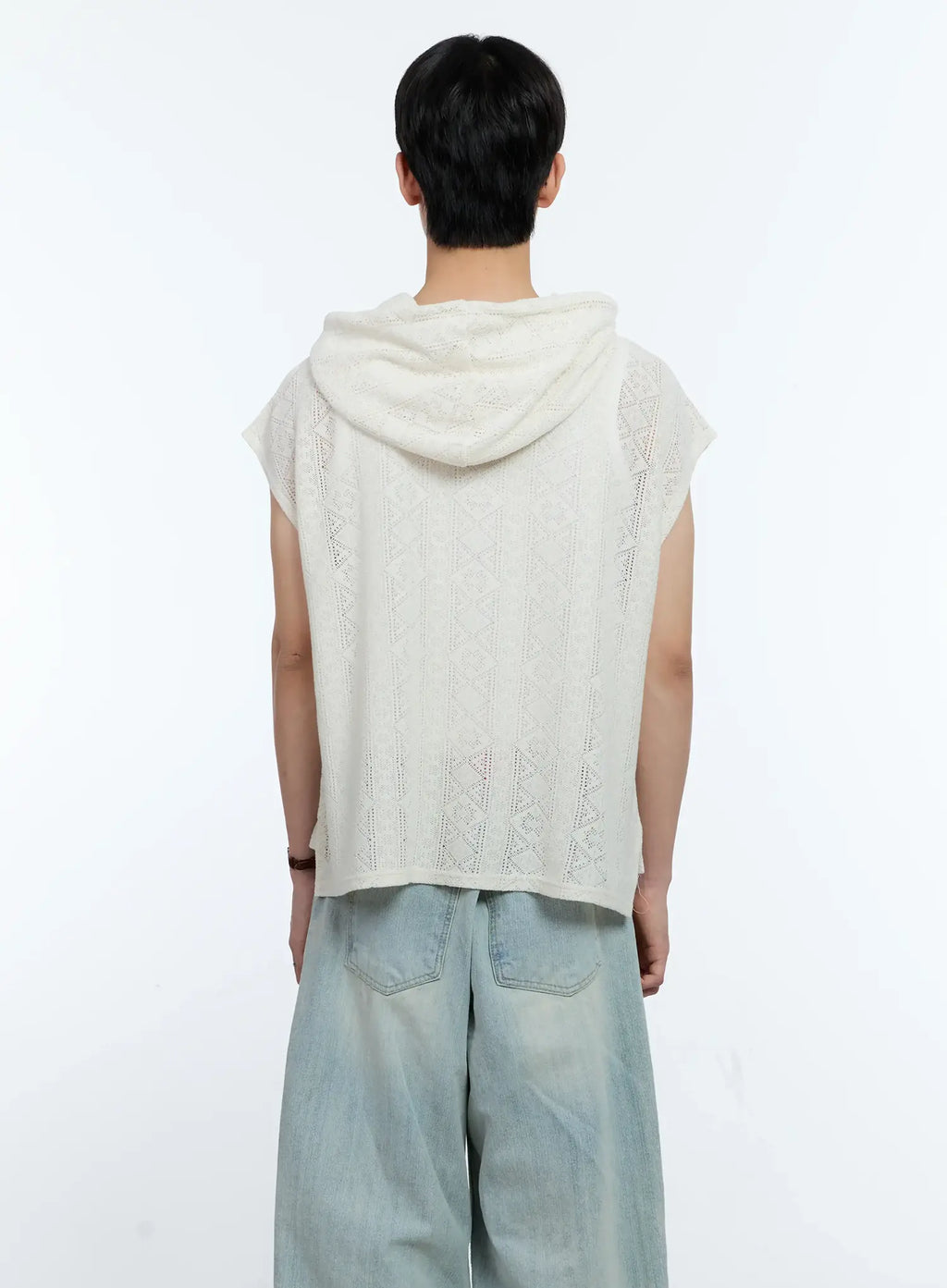 Men's Sleeveless Knit Zip-Up Jacket IG501