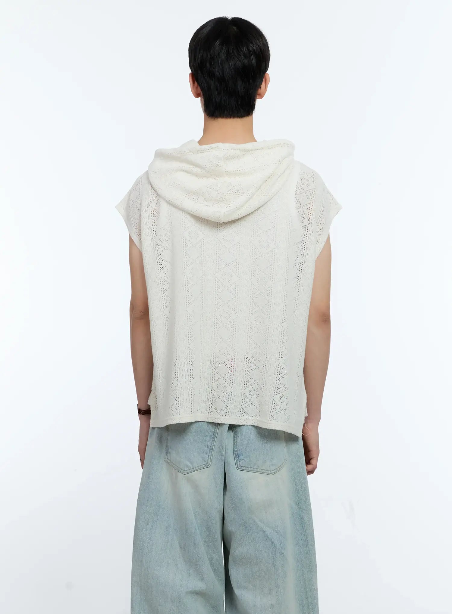 Men's Sleeveless Knit Zip-Up Jacket IG501