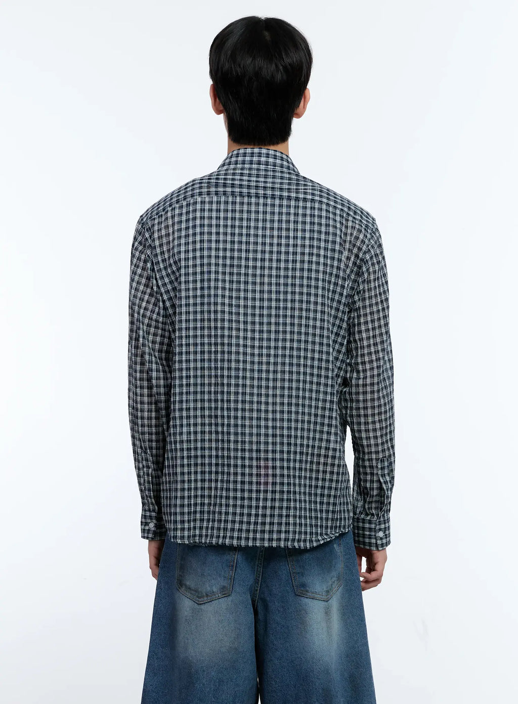 Men's Plaid Button-Up Top IG501