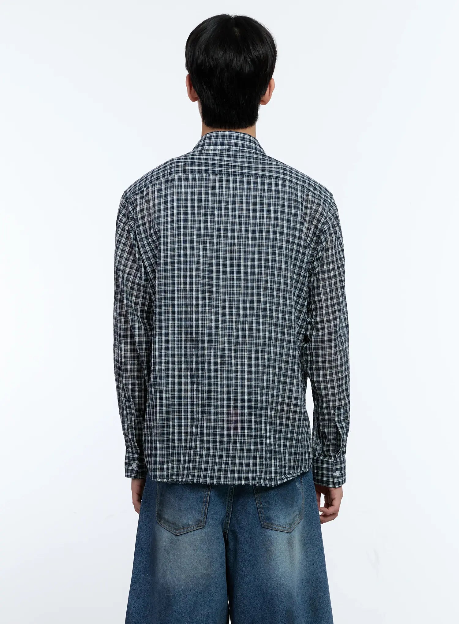 Men's Plaid Button-Up Top IG501