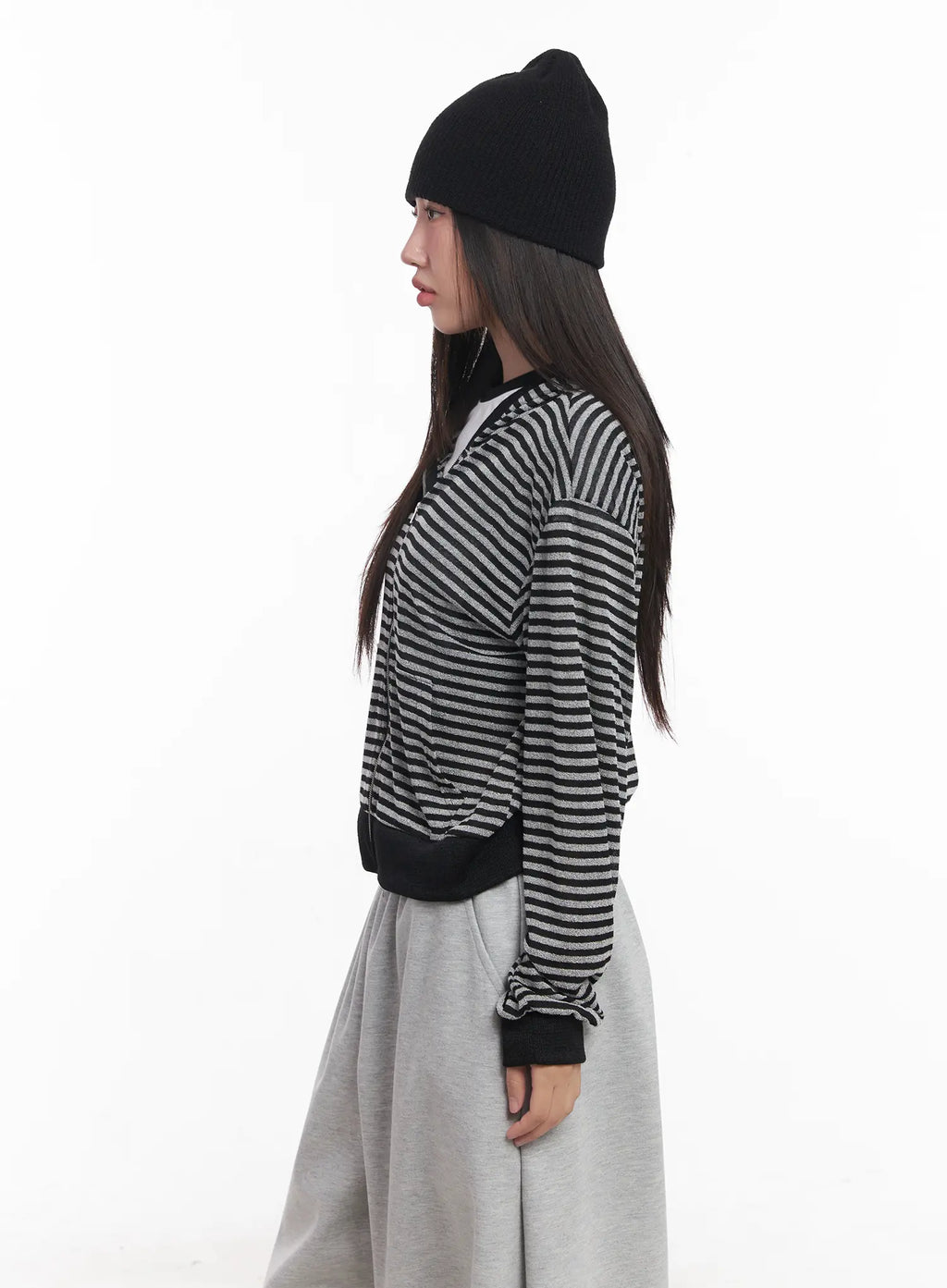 Striped Zip-Up Hoodie CU517
