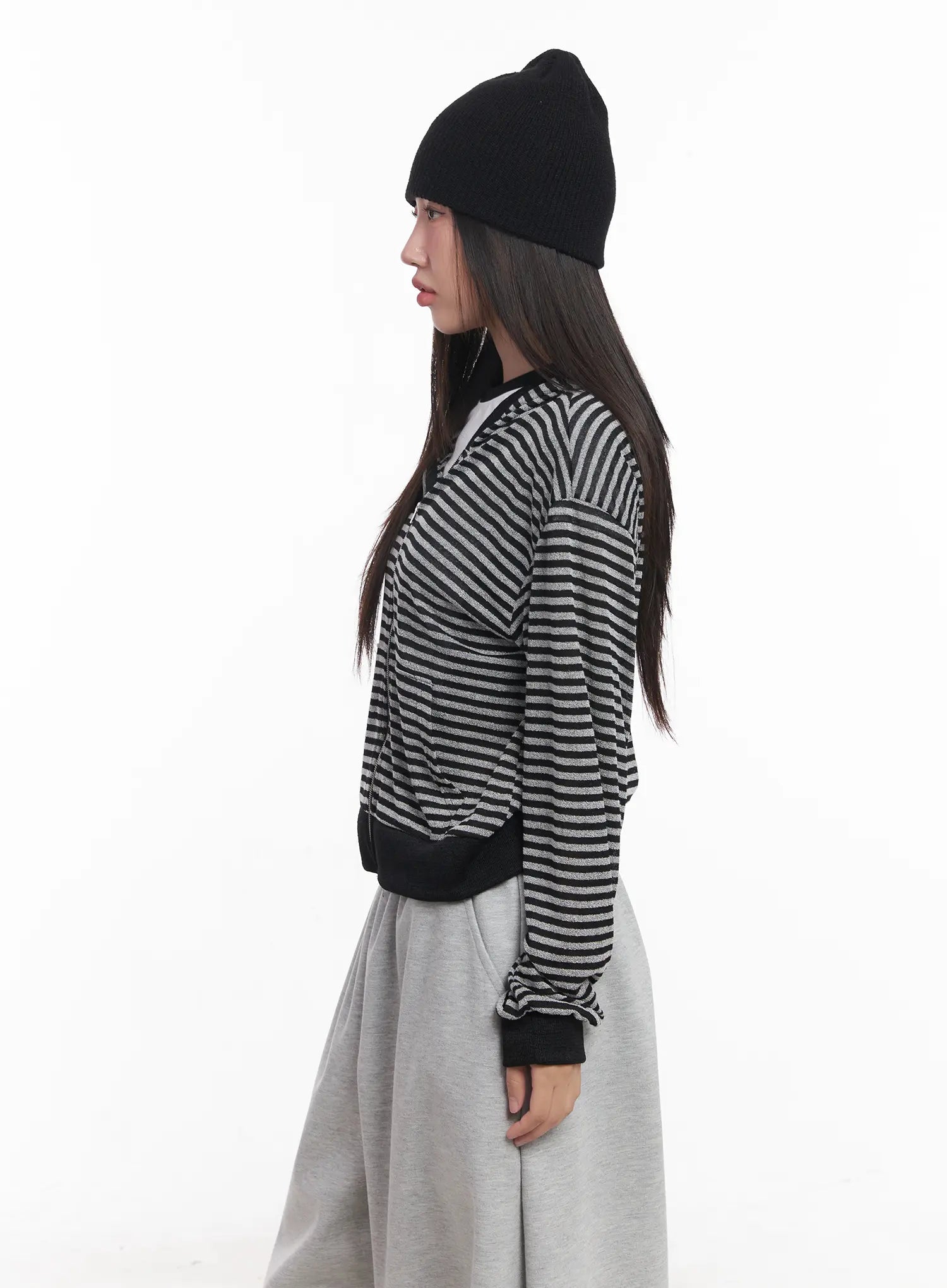 Striped Zip-Up Hoodie CU517