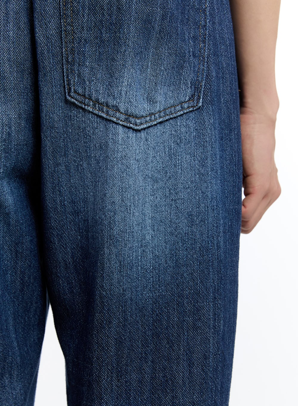 Men's Pintuck Denim Sweatpants (Dark Blue) IY529