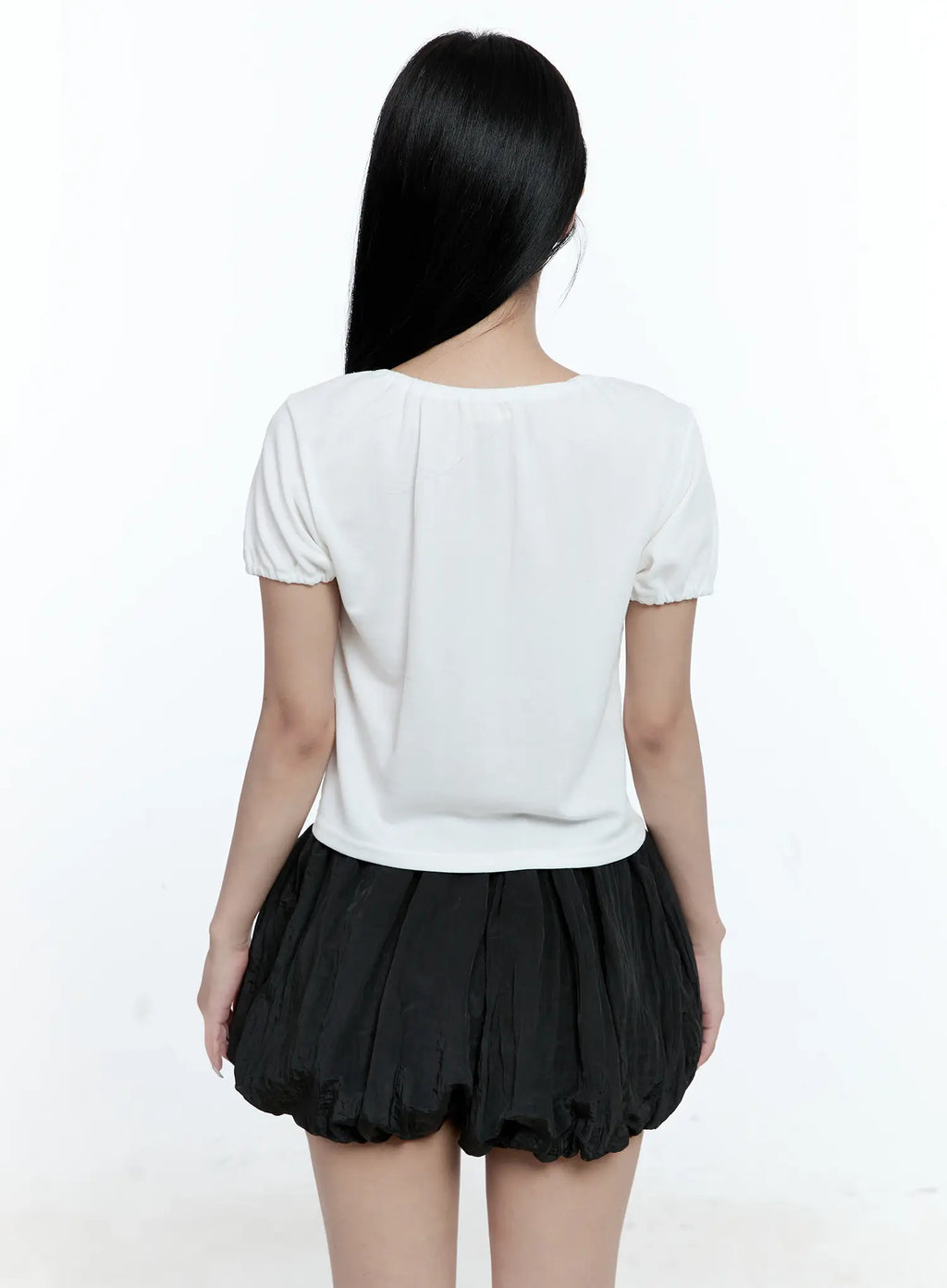 Ribbon Puff-Sleeve Cardigan CG511