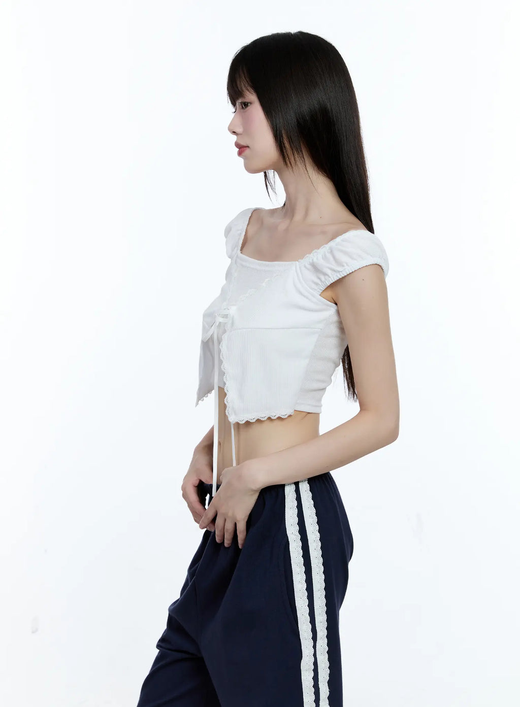 Layered Lace Short-Sleeve Cardigan CG511