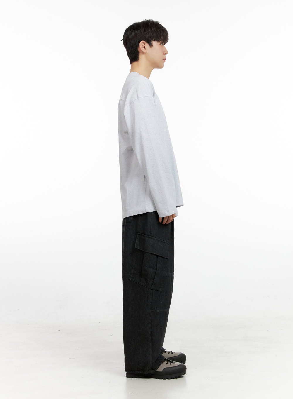 Men's Cozy Cotton Long Sleeve Oversize Tee IN422