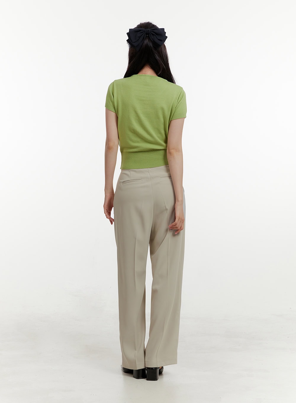 Solid Wide-Fit Trousers OY409