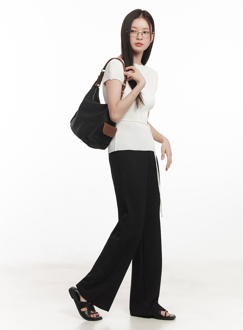 Ribbed String Knit Top IY508