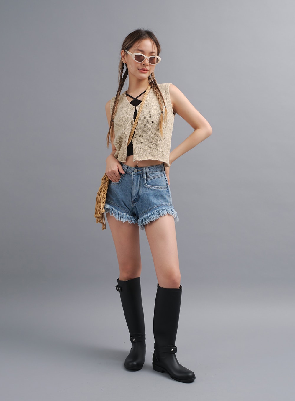 Distressed Hem Denim Shorts CY19