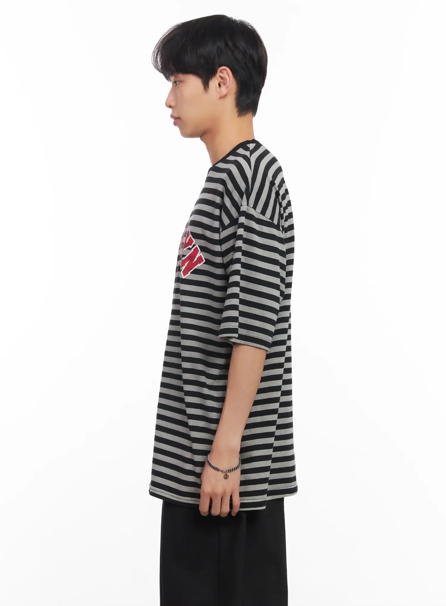 Men's Striped Oversize Tee IU518