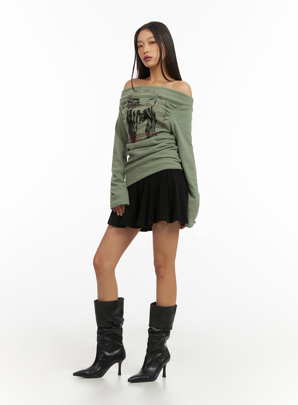 Flare Banded Mini Skirt IO409