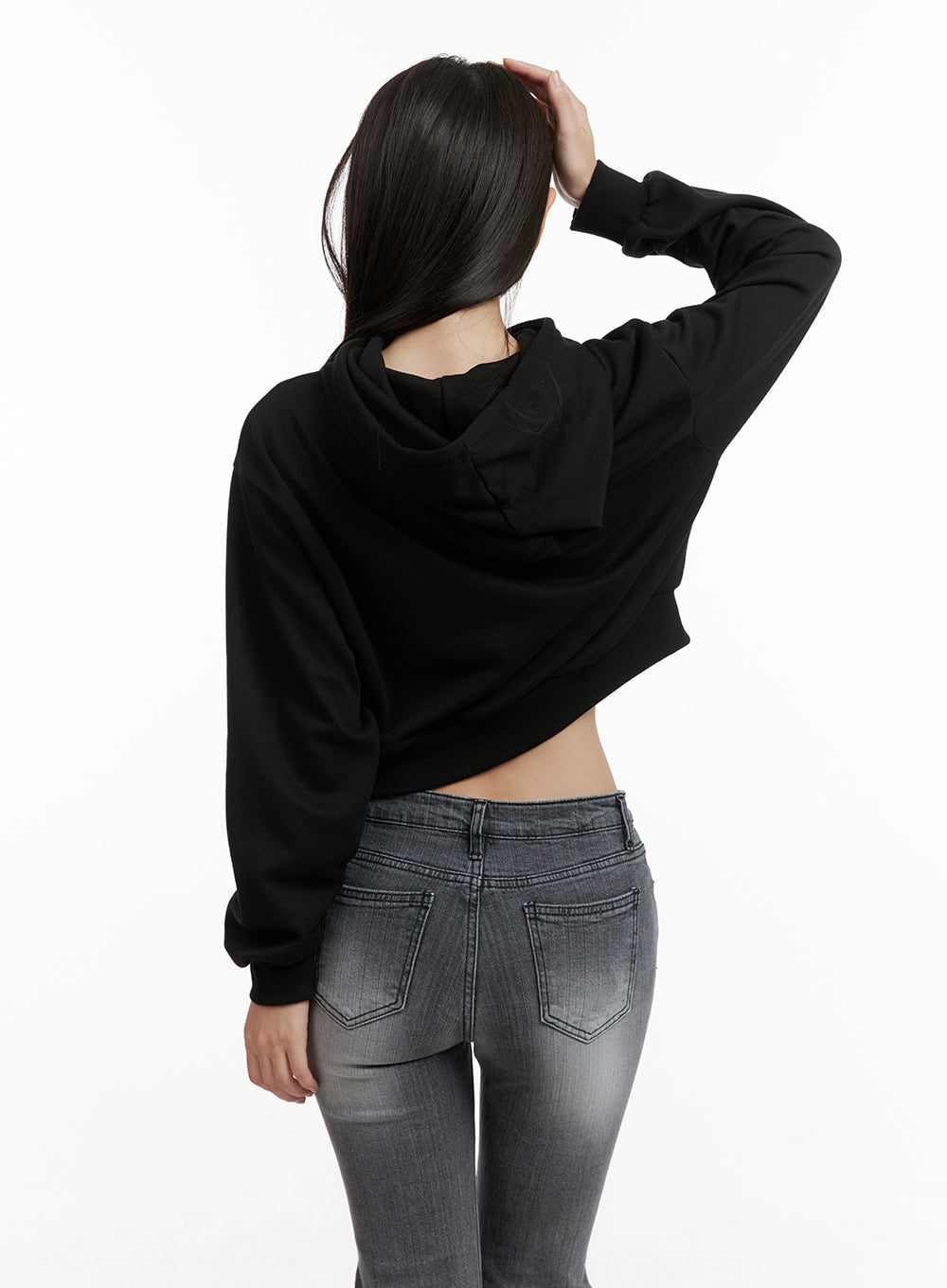 Graphic Cropped Sweat Hoodie CL431