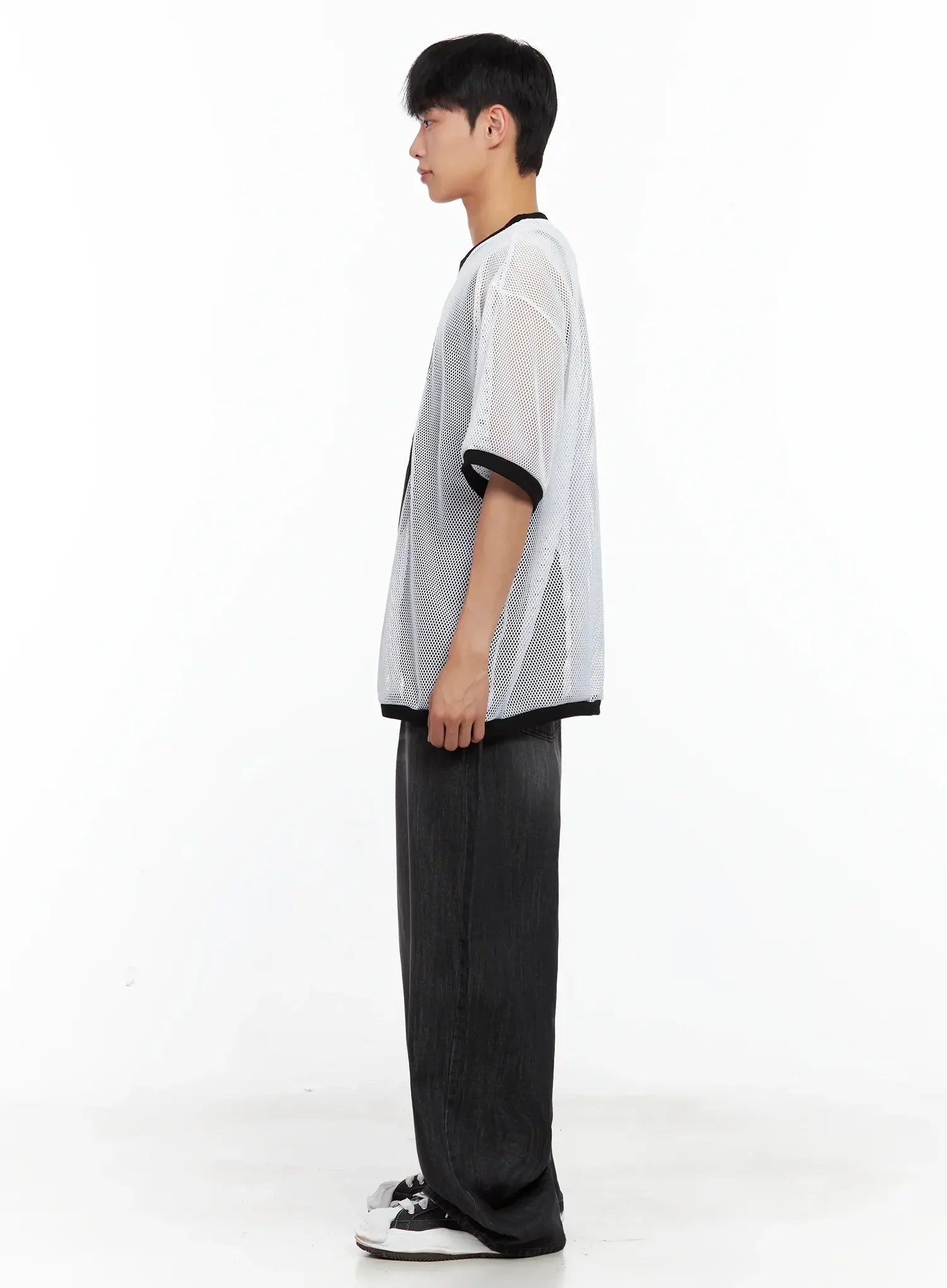 Men's Wide-Leg Washed Jeans IL516