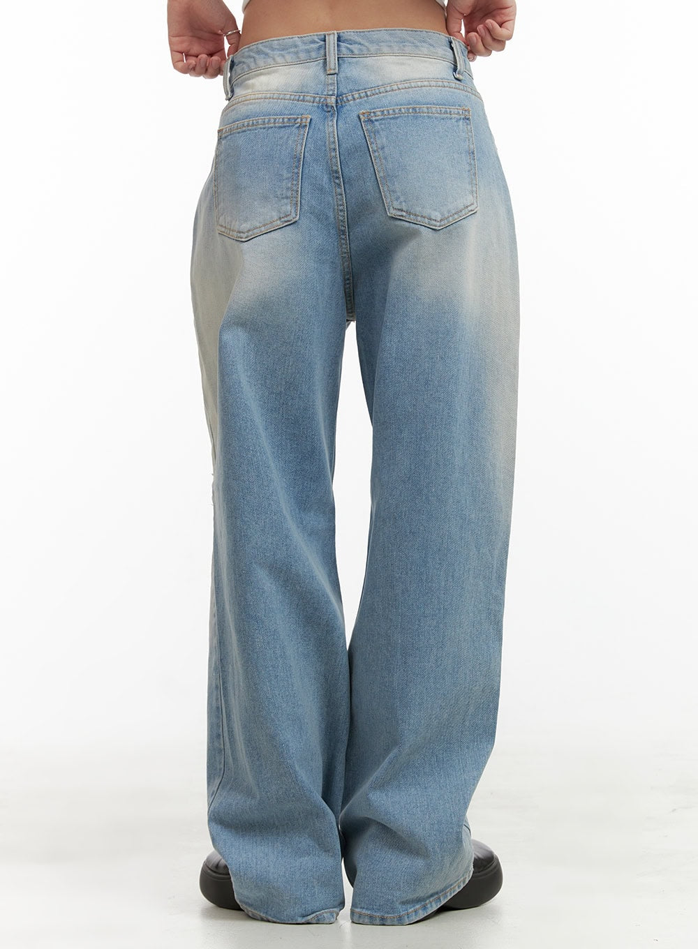 Urban Washed Ripped Baggy Jeans CU405
