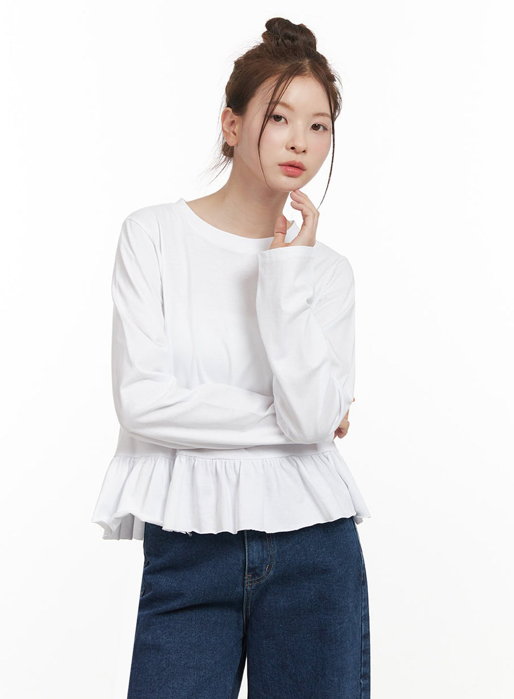 Elegant Frill Long-Sleeve Top IJ530