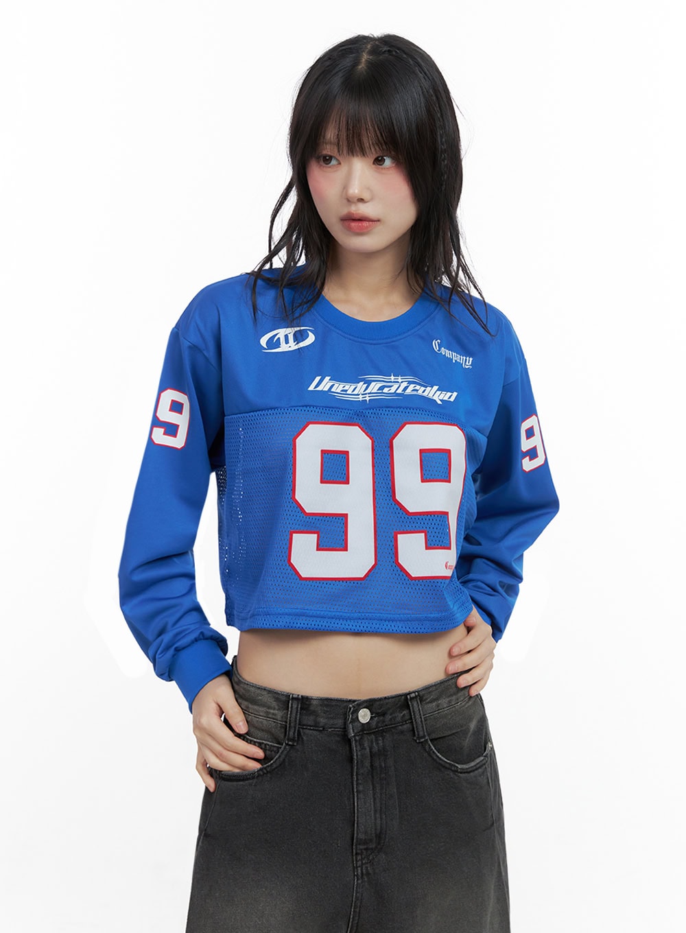 Lettering Mesh Crop Top IO430