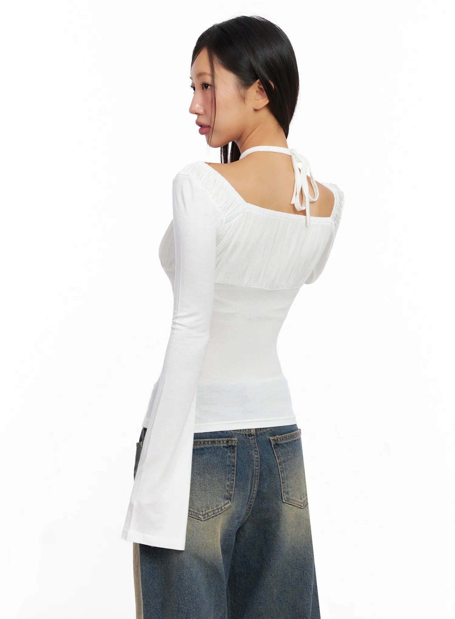 Chic Cross Strap Long Sleeve Tee IG528