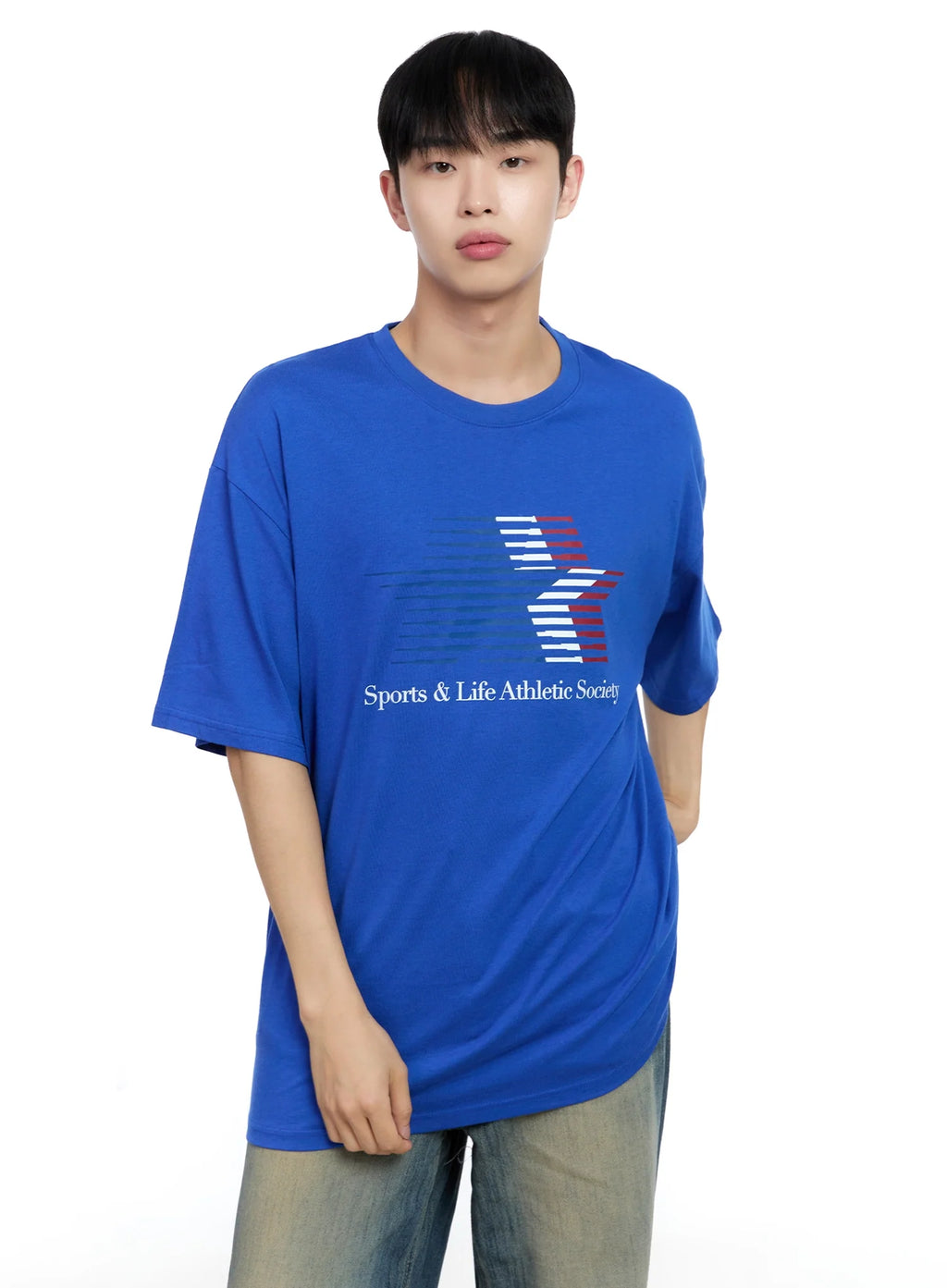 Men's Oversized Star Graphic T-Shirt IG520