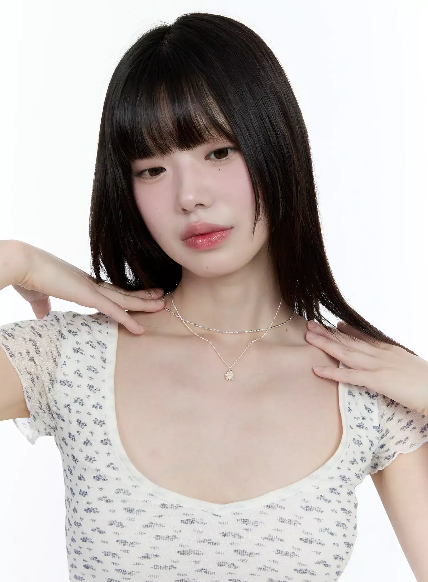 ACC Elegant Double Chain Pendant Necklace IG507