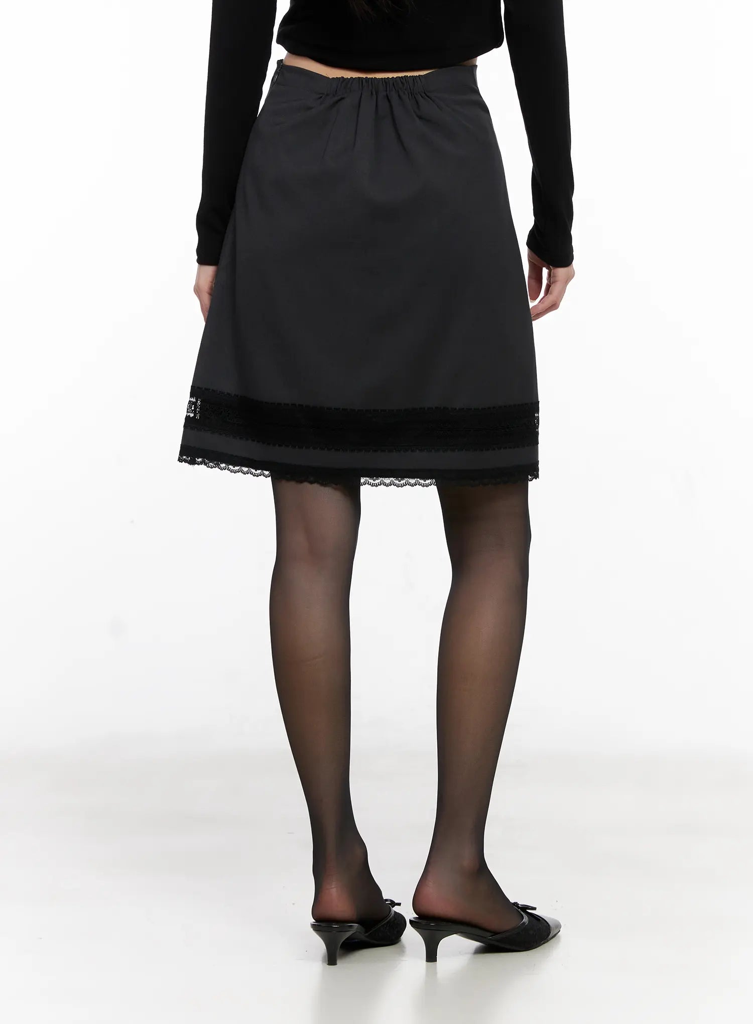 Lace Trim Midi Skirt CG526