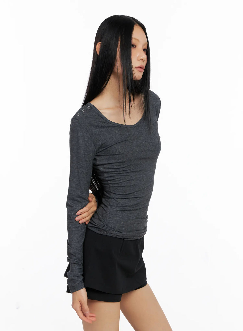 Shoulder Snap Detail Long Sleeve CS509