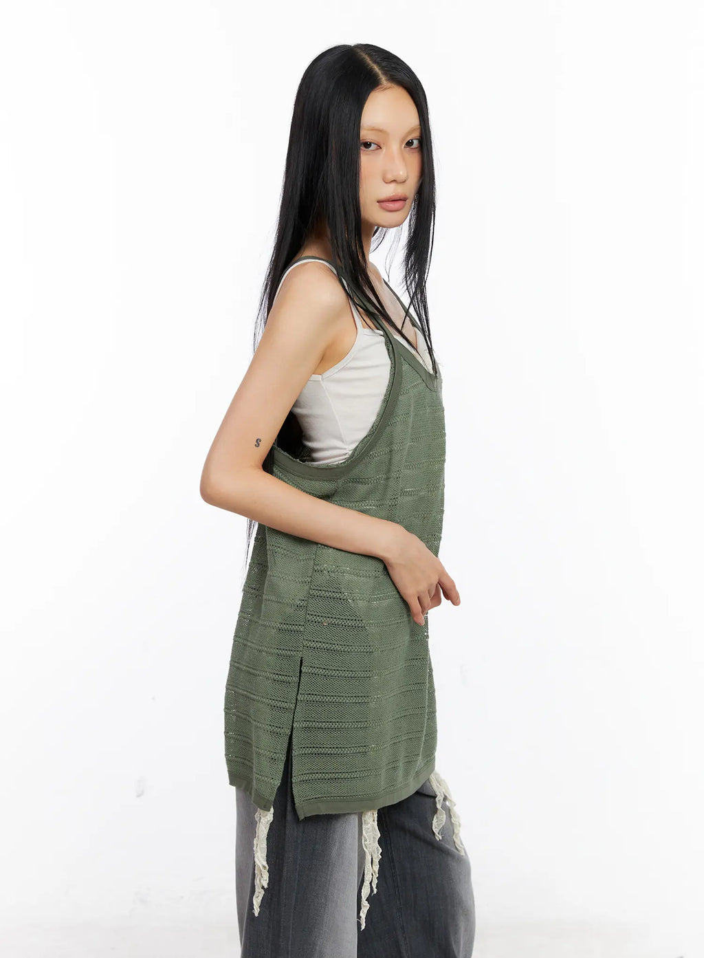 Striped Sheer Layered Tank CL529