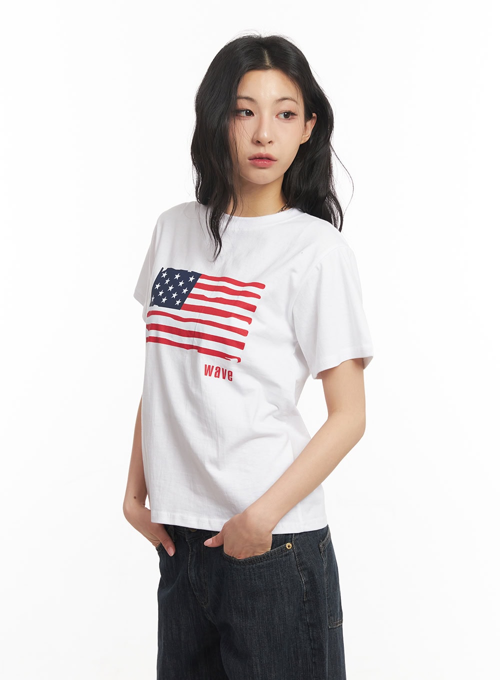 Star Flag Graphic Top CA503