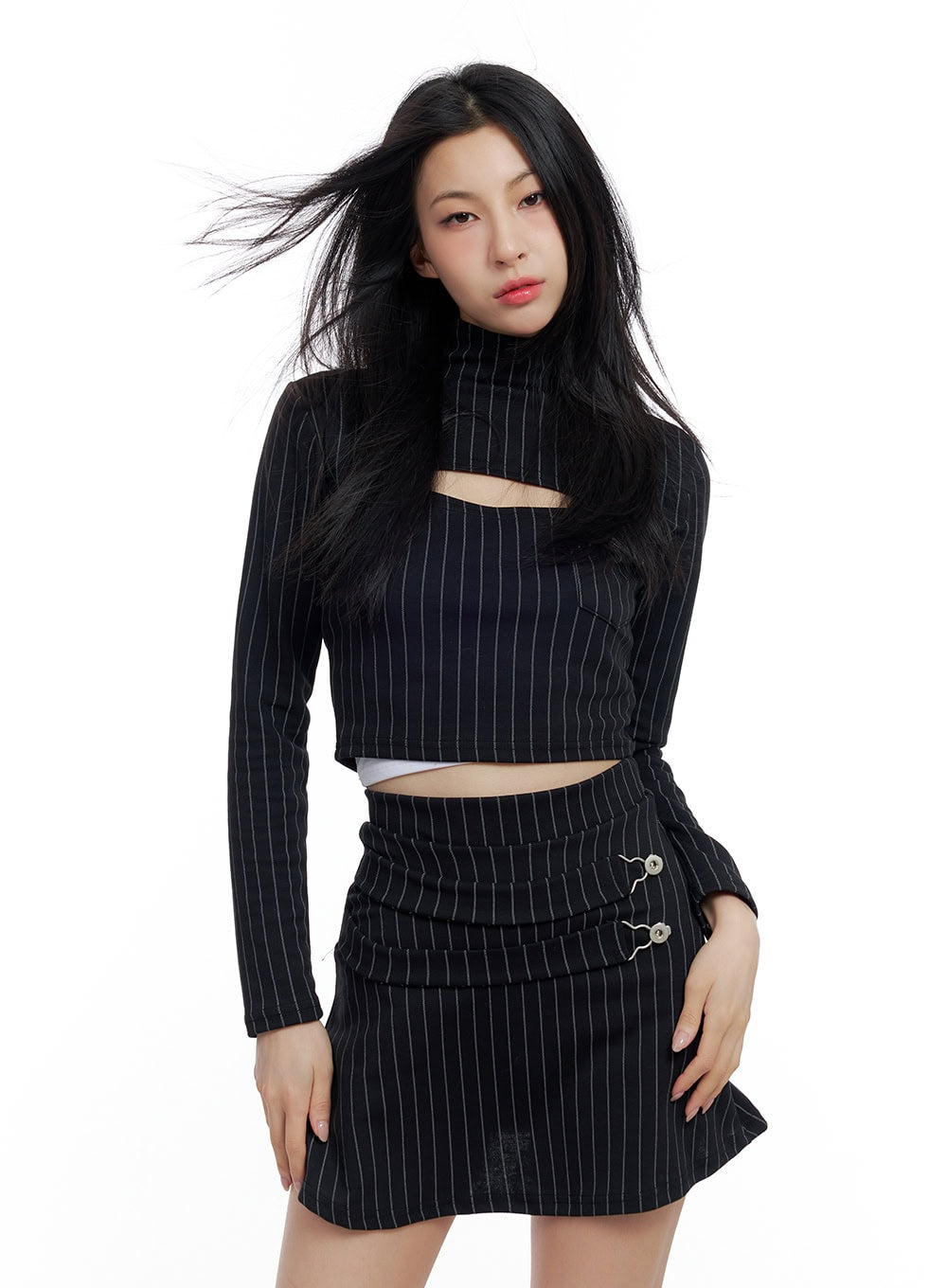 Striped Cut-Out Crop Top CO426