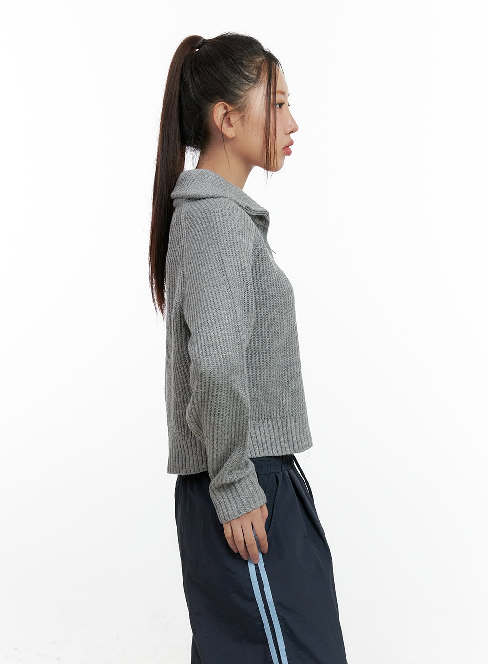 Two-Way Zip Knit Sweater CN412