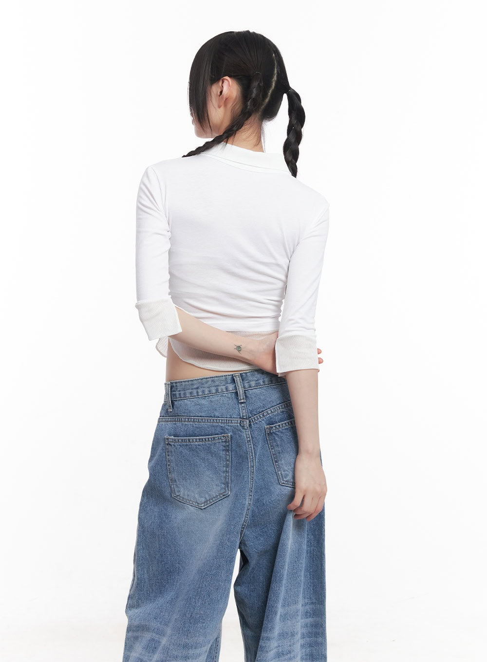 Collared Layered Crop Top CU505