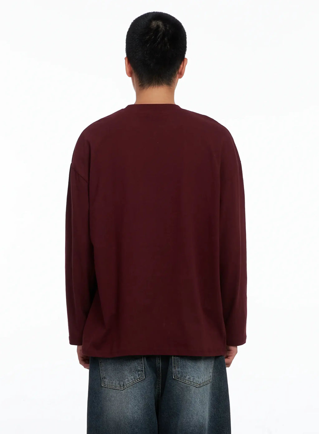 Men's Retro Print Oversized Long Sleeve Shirt IS509