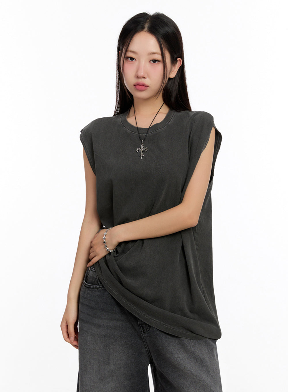 Relaxed-Fit Washed Tank Top IU509