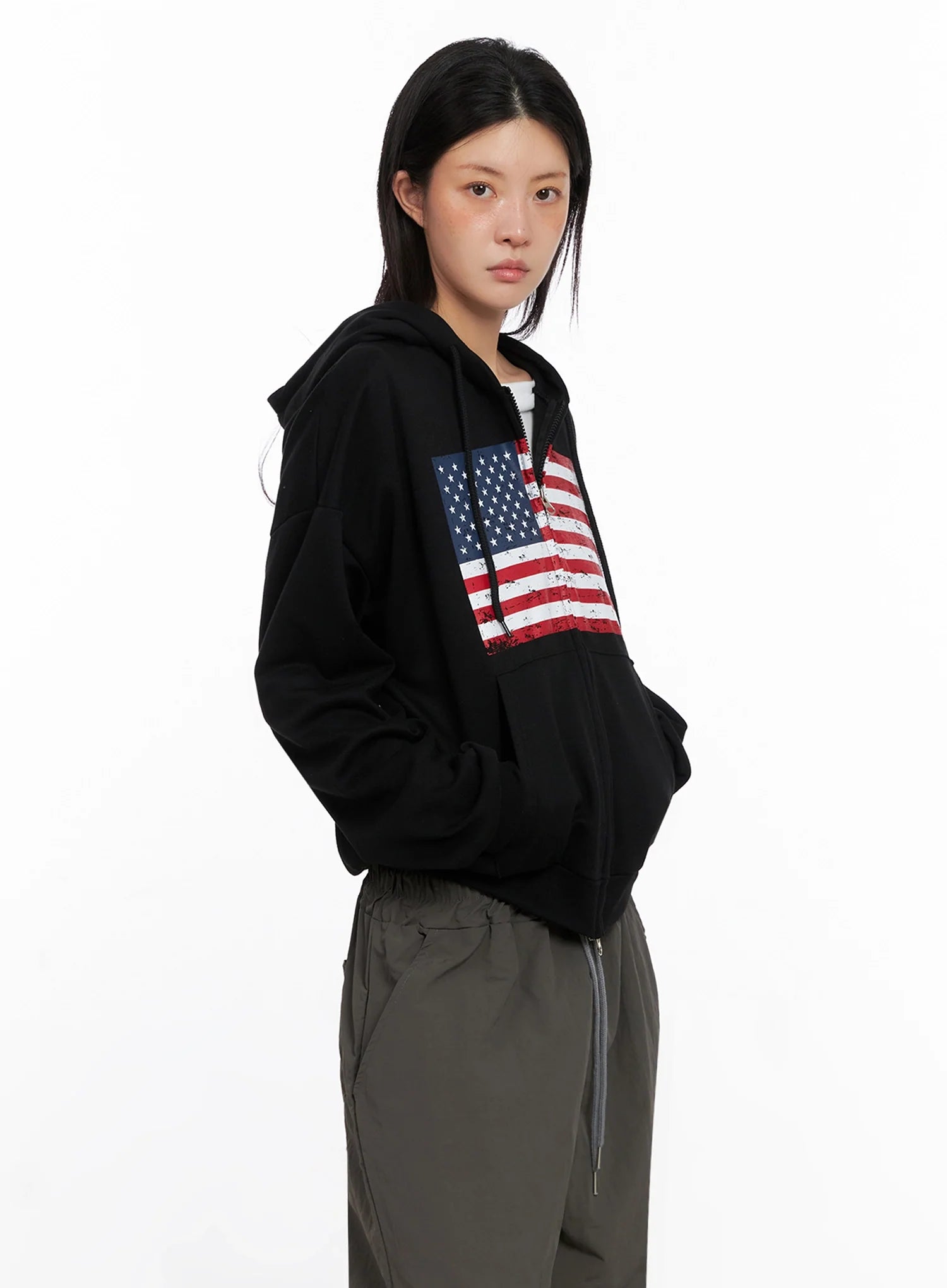 American Flag Zip-Up Hoodie IS515