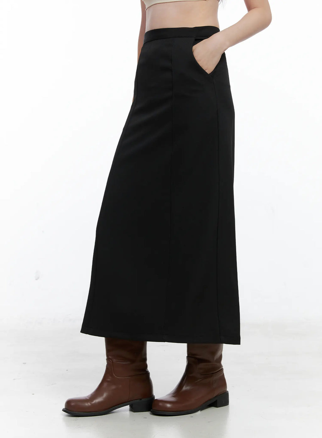 Elegant High-Slit Midi Skirt CO506