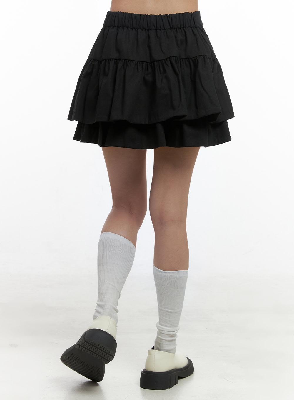 Ruffle Waist Cotton Mini Skirt OS416