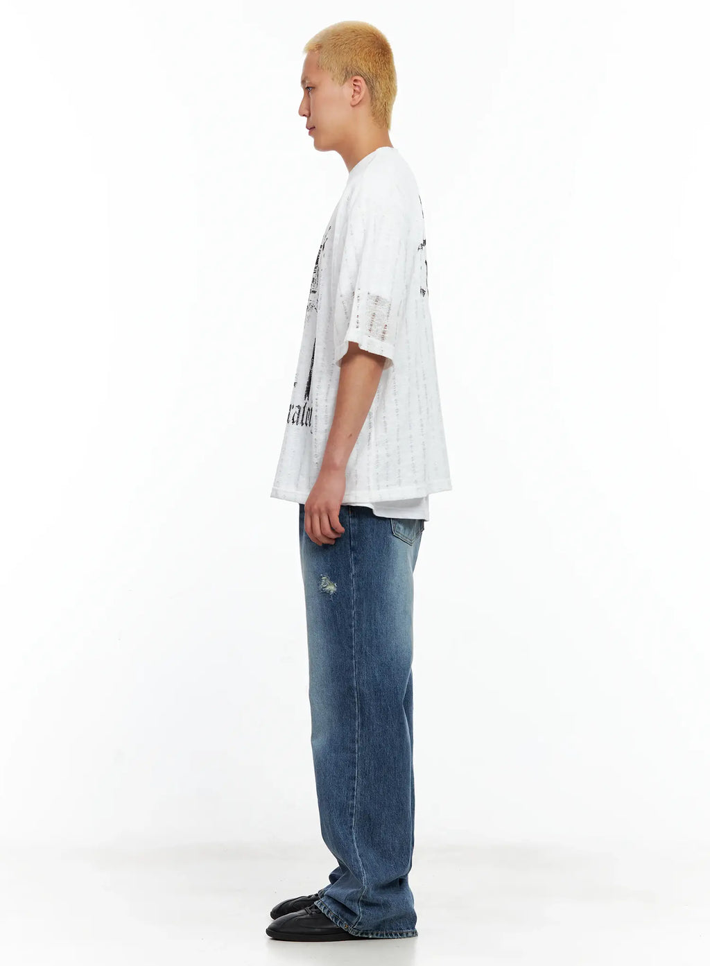 Men's Vintage Distressed Flare Jeans IL514